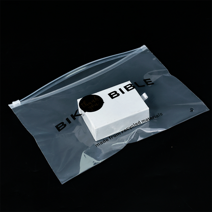 Transparent plastic ziplock bag