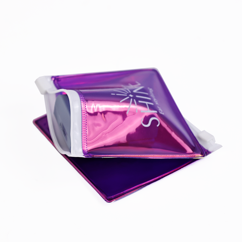 Small Size Square Purple PVC Zipper Bag