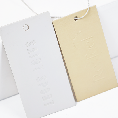 Embossed hangtag