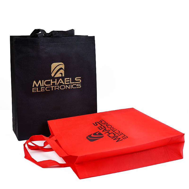Long multi-color printed non-woven tote bag