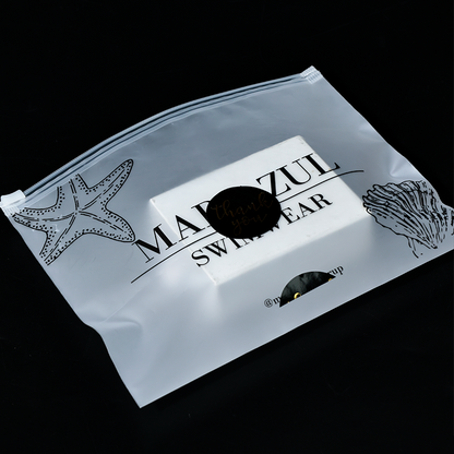 Transparent frosted ziplock bag