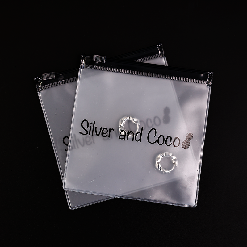 Small size transparent frosted zipper bag