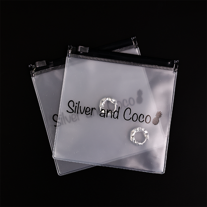 Small size transparent frosted zipper bag