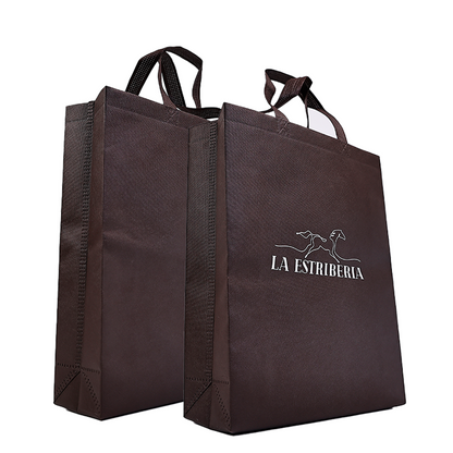 Brown long non-woven tote bag