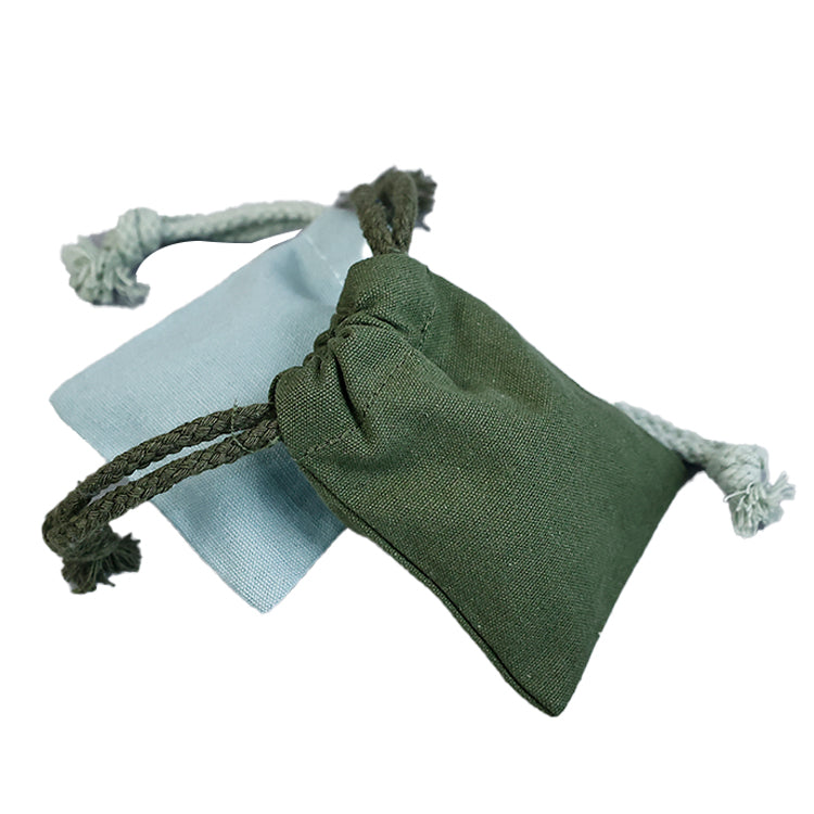 Blue drawstring cotton bag