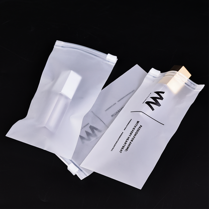 White frosted long zipper bag