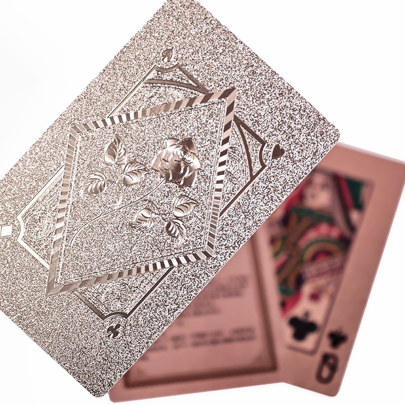 Rose gold full version fine glitter poker cards