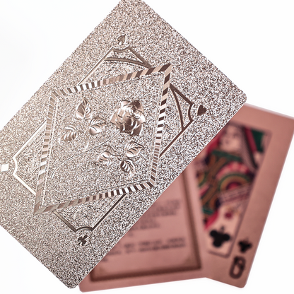 Rose gold full version fine glitter poker cards