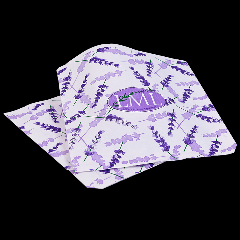 White kraft paper full lavender flat paper bag