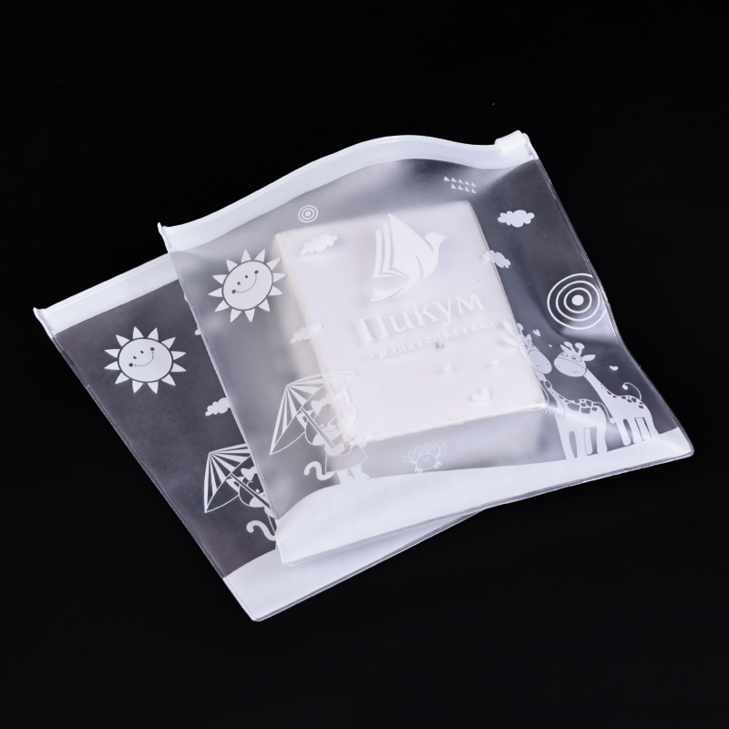 Square full pattern printed plastic snap zipper bag