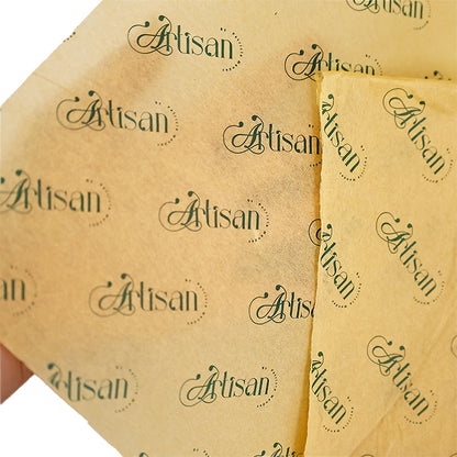 Yellow wrapping paper pattern dark green printing