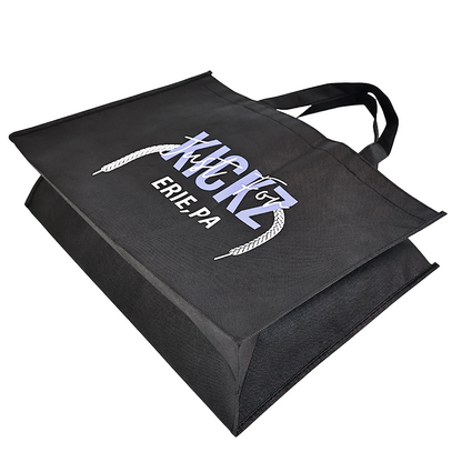 Black non-woven tote bag with bottom