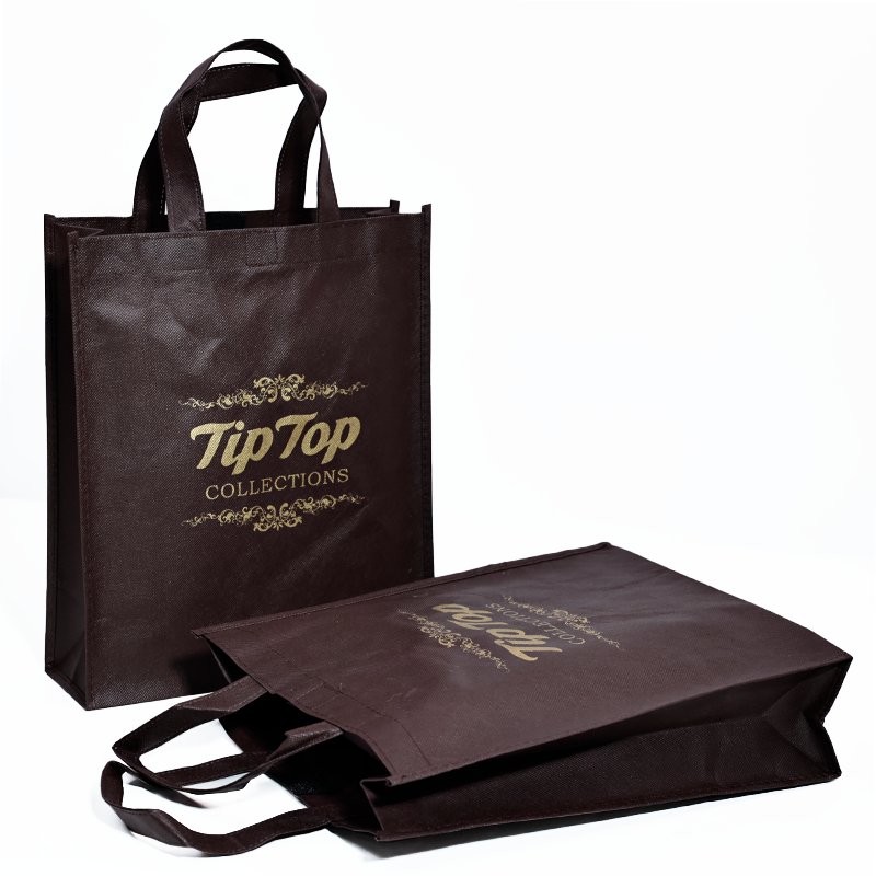 Brown pattern hot stamping non-woven bag