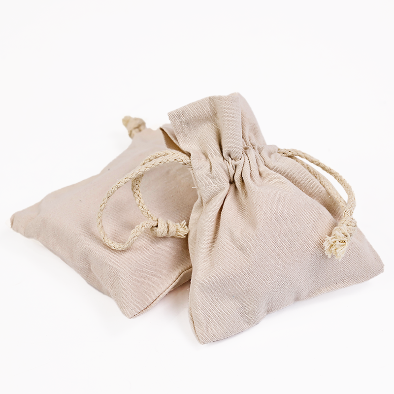 Small size linen drawstring bag