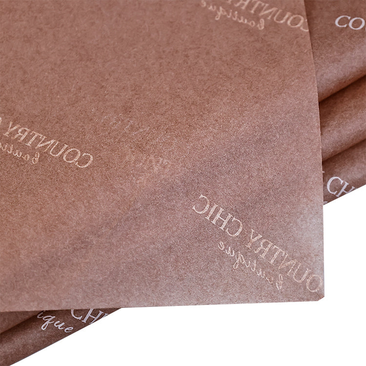 Chocolate wrapping paper with white pattern printing