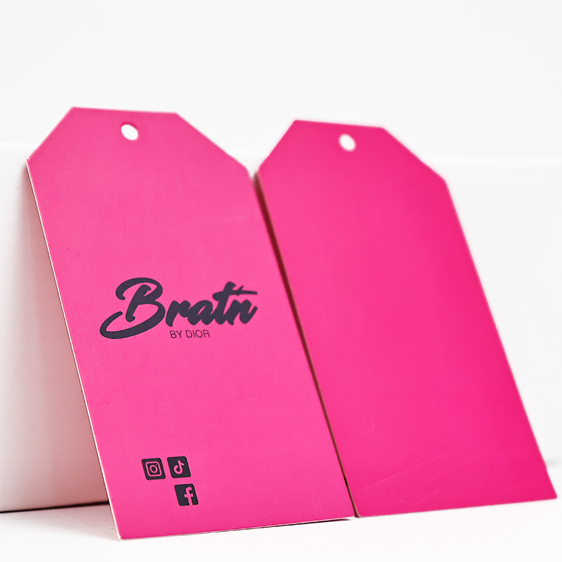 Pink print black tag