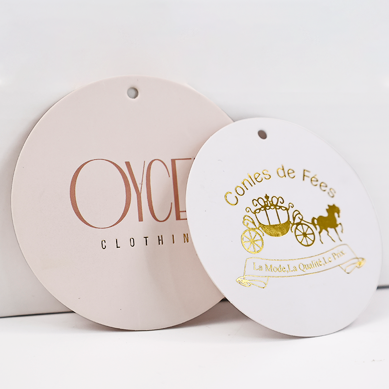 Round pattern gold stamping hangtag