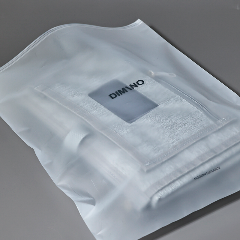 Transparent frosted plastic ziplock bag