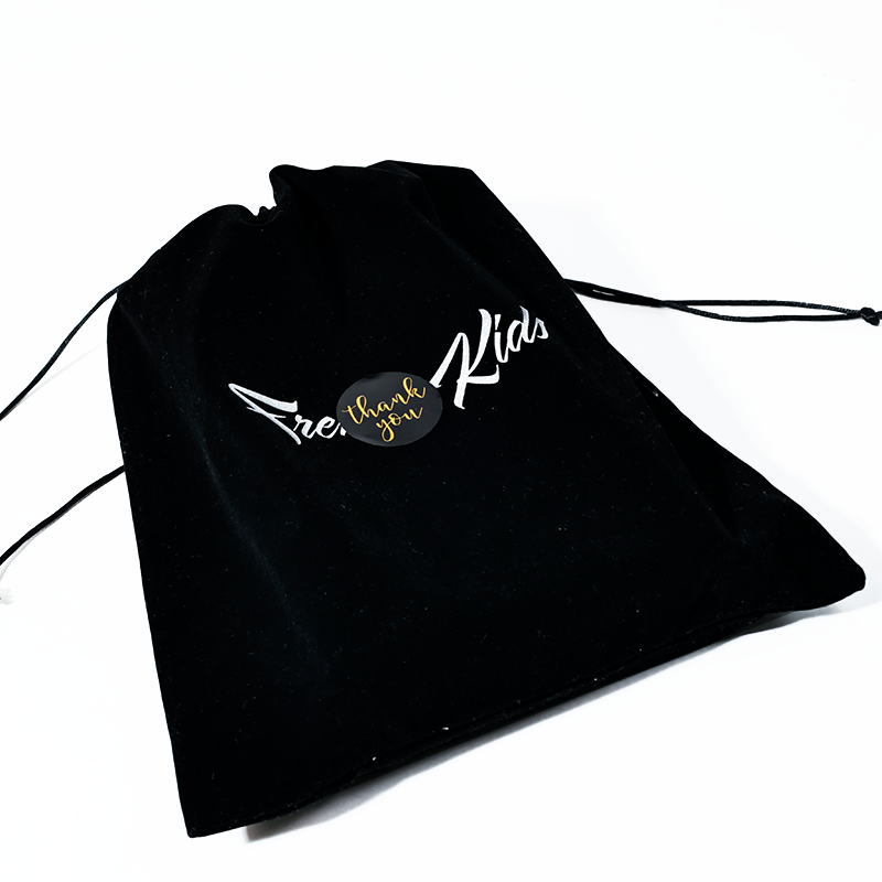Black Multi-Size Fleece Drawstring Bag
