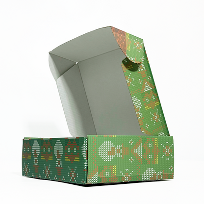 Full version of the Christmas pattern corrugated airplane box