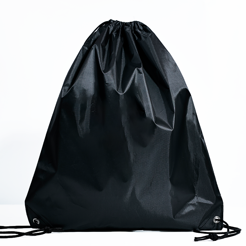 Black polyester backpack bag