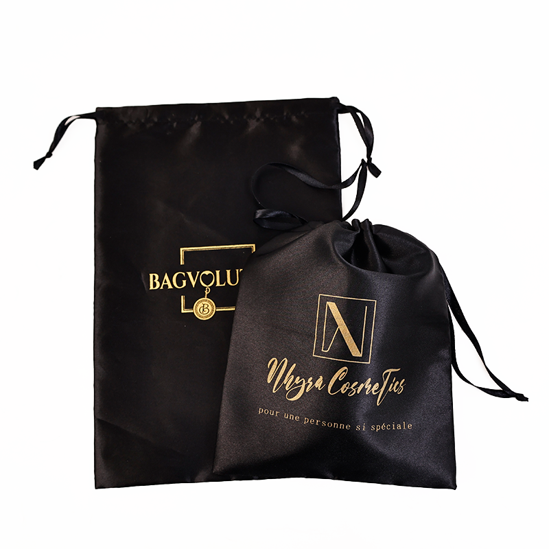 Various size pattern hot stamping gold twill drawstring bag