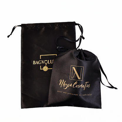 Various size pattern hot stamping gold twill drawstring bag