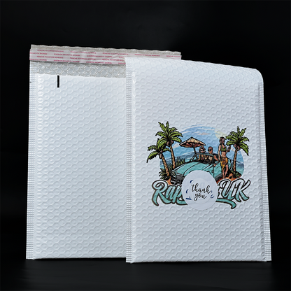 White color printed express bubble bag