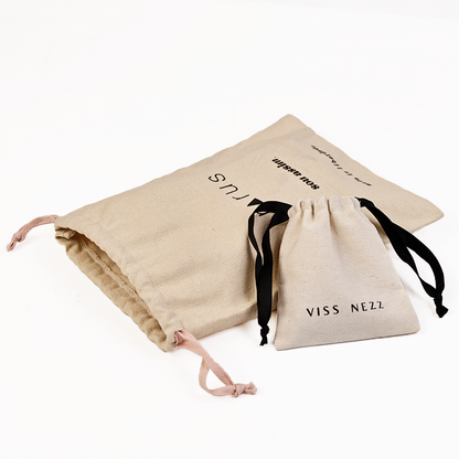 Linen drawstring bag in various sizes