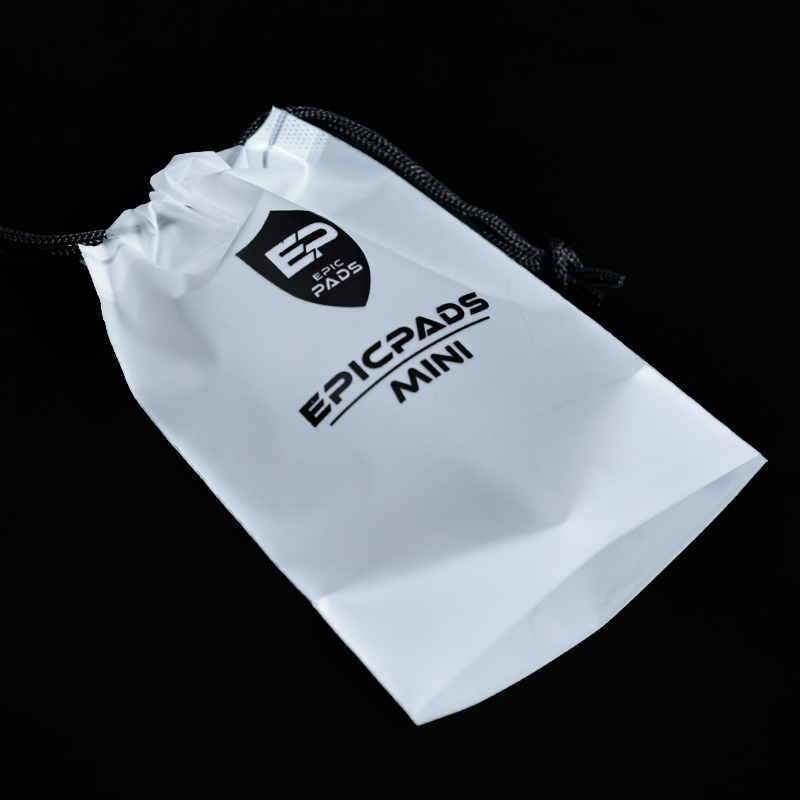 White frosted small size bottom drawstring bag