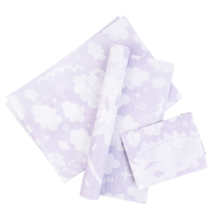 Purple Shirley Paper Print White Multi-Pattern Wrapping Paper
