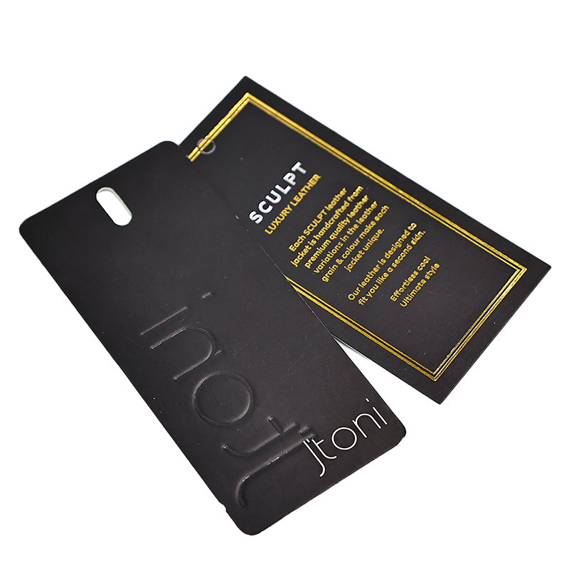 Hot stamping and embossing hangtag