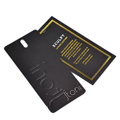 Hot stamping and embossing hangtag