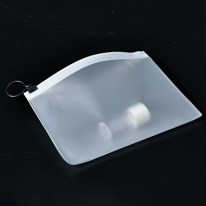 Transparent frosted zipper bag