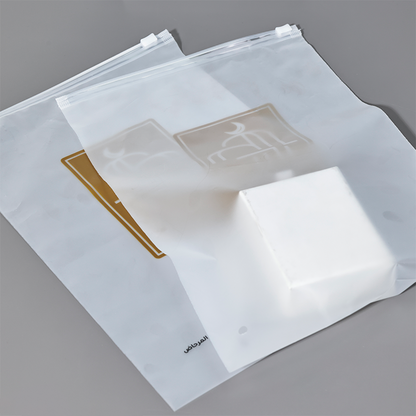 Transparent frosted zipper bag