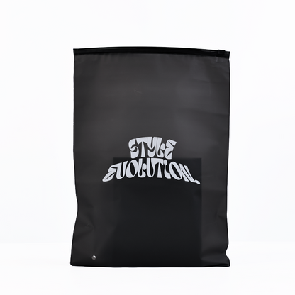 Black semi-transparent frosted zipper bag