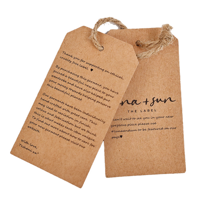 Brown hemp rope tag