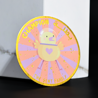 Round full-page printing gold stamping card