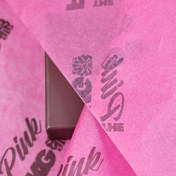Rose pink wrapping paper with black pattern printing