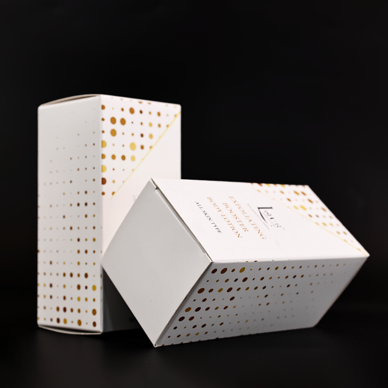 White cardboard pattern hot silver packaging box