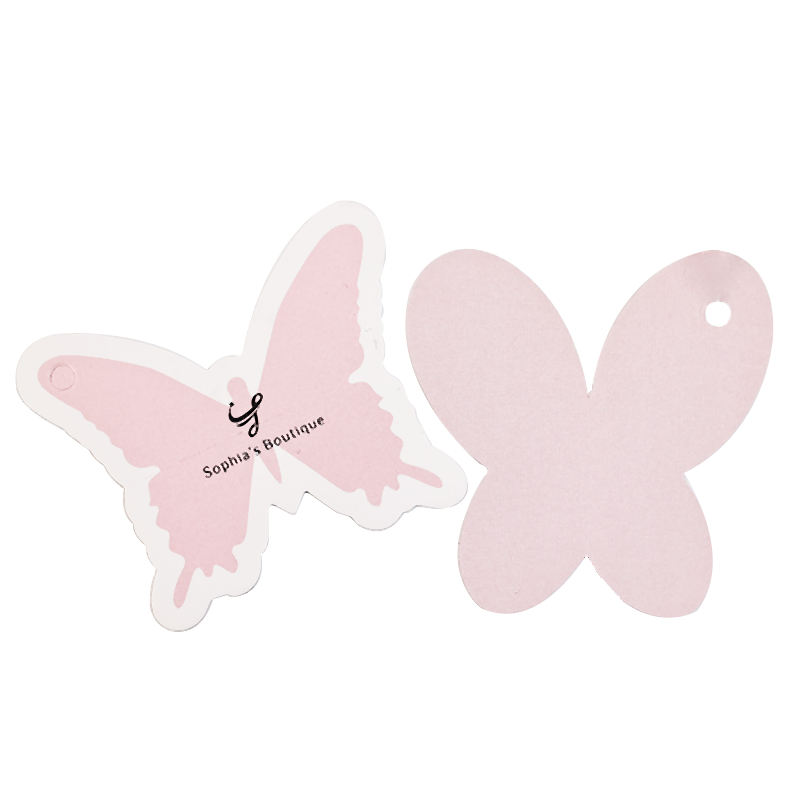 Butterfly style special-shaped tag design