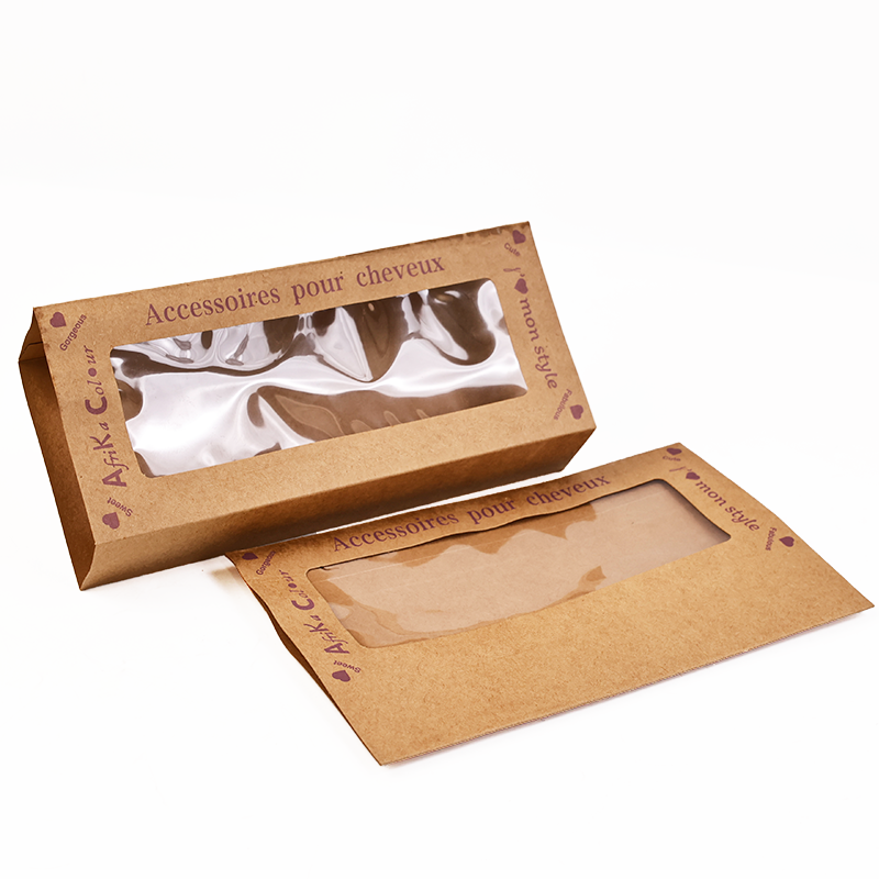 Kraft paper unsealed folding box with skylight