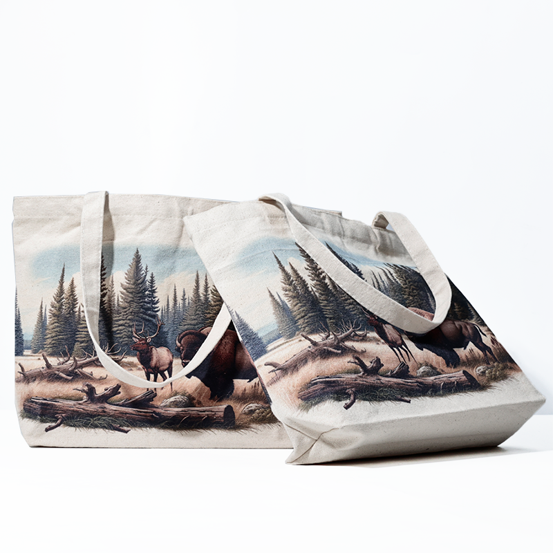 Full color printed bottom crossbody canvas bag