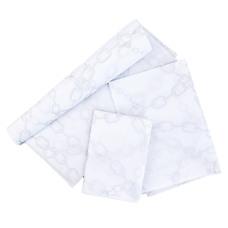 White Shirley Paper Pattern Silver Hot Stamping Wrapping Paper