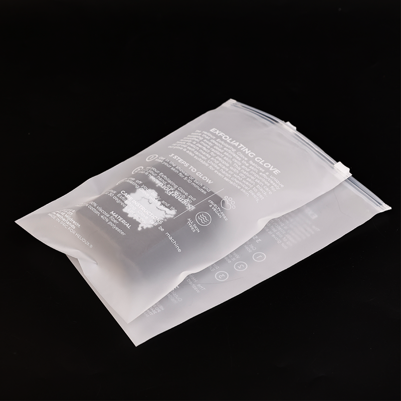 Small size transparent frosted long zipper bag