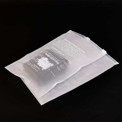 Small size transparent frosted long zipper bag
