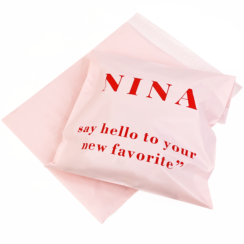 Large size pink ziplock courier plastic bag