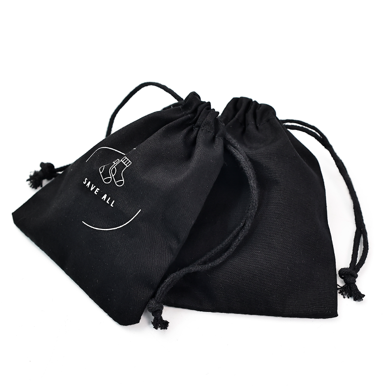 Small size black drawstring bag