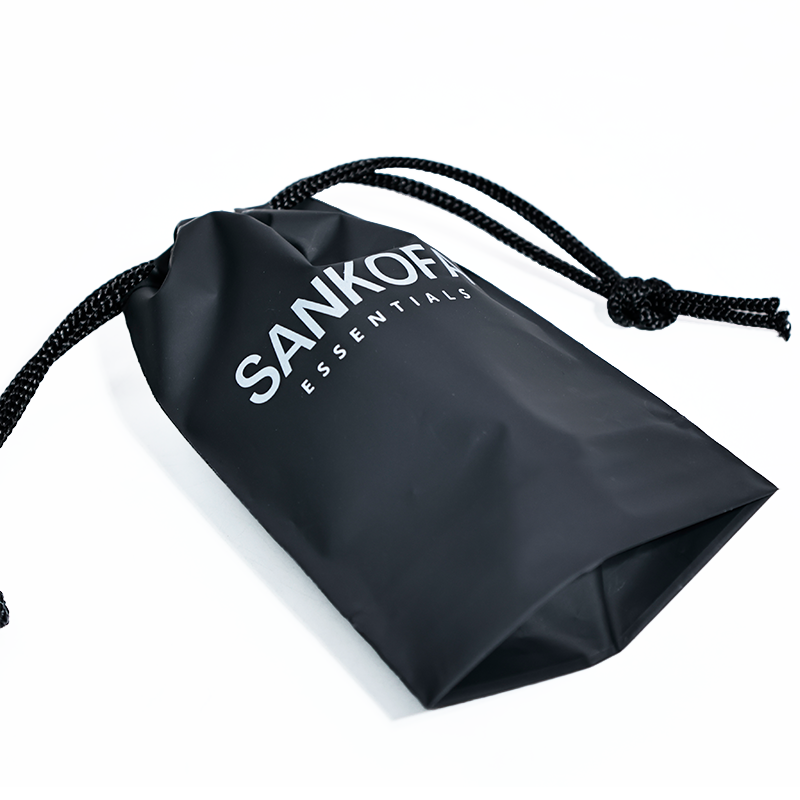 Black small size bottom drawstring bag