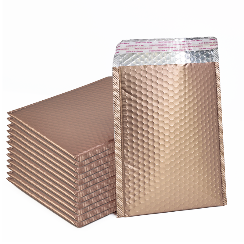 Milk tea gold self-adhesive aluminized film bubble courier bag